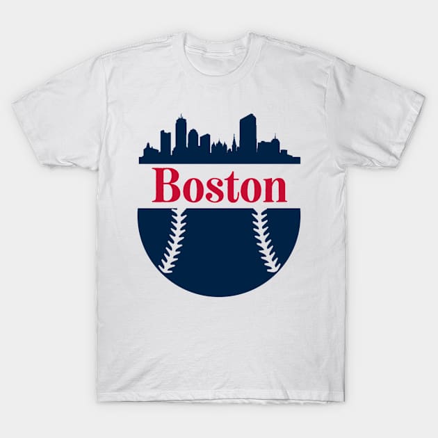 Boston baseball Blue T-Shirt by Sloop